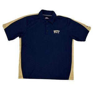 Men's Under Armour HeatGear Short Sleeve Polo Shirt Blue L‎ Pitt Panthers